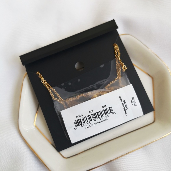 NWT COACH HORSE AND CARRIAGE DOUBLE CHAIN NECKLACE F33375 GOLD $118 - Picture 2 of 2